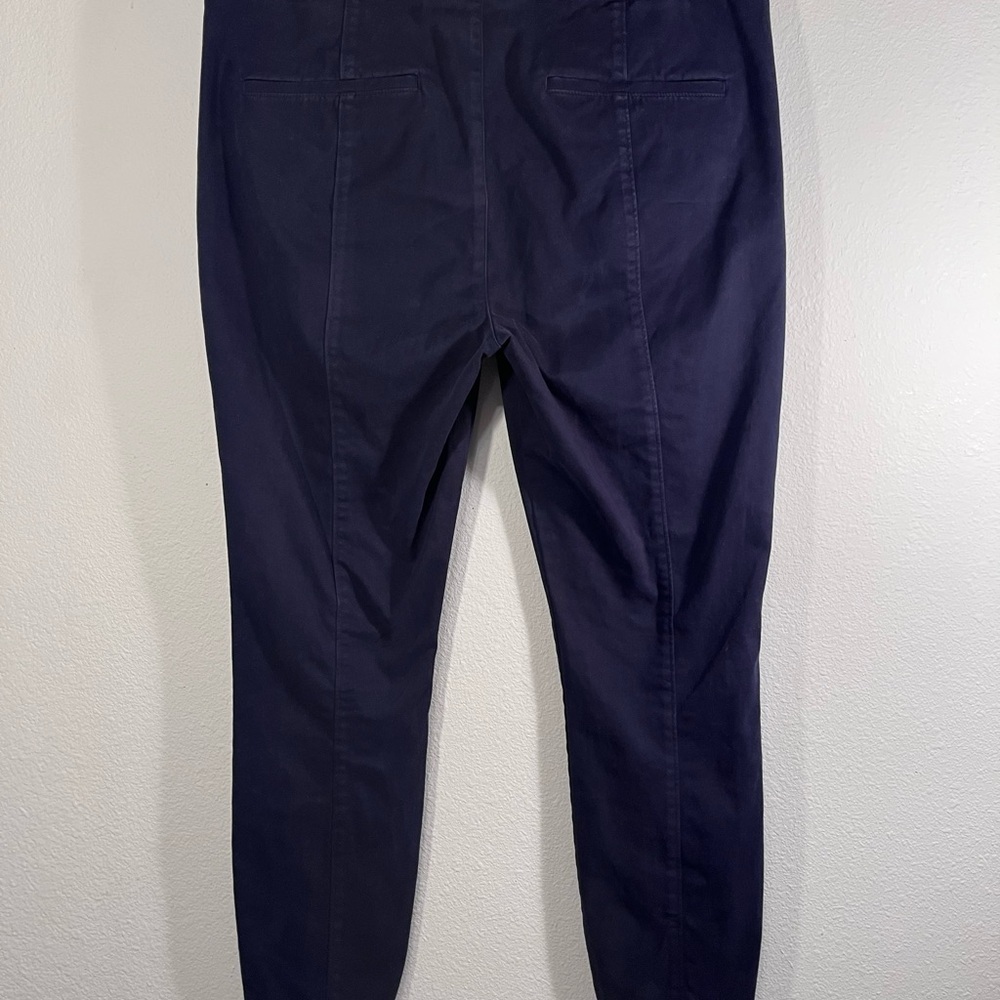 LOFT Dark Blue Trousers straight leg style pockets in front and back women’s 12 - Picture 8 of 13